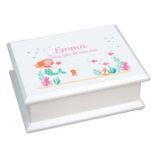 Personalized Lift Top Jewelry Box with Mermaid Princess design
