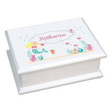 Personalized Lift Top Jewelry Box with Blonde Mermaid Princess design