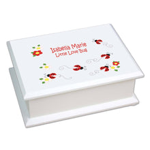 Personalized Lift Top Jewelry Box with Red Ladybugs design