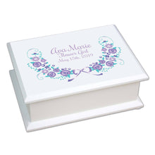 Personalized Girls lavender Cross Jewelry Box