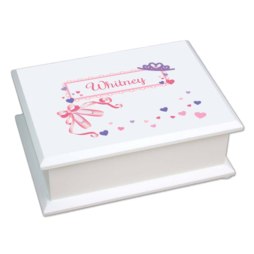 Personalized Lift Top Jewelry Box with Ballet Princess design