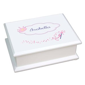 Personalized Lift Top Jewelry Box with Fairy Princess design