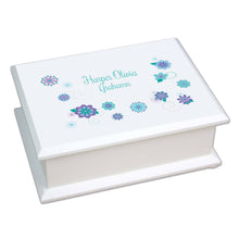 Personalized Lift Top Jewelry Box with Florascope design