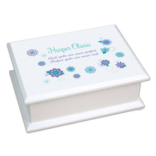 Personalized Lift Top Jewelry Box with Florascope design