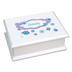 Personalized Lift Top Jewelry Box with Florascope design