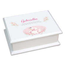 Personalized Lift Top Jewelry Box with Swan design