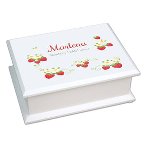 Personalized Lift Top Jewelry Box with Strawberries design