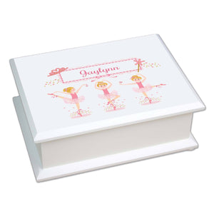 Personalized Lift Top Jewelry Box with Ballerina Blonde design