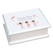 Personalized African American Ballerina Lift Top Jewelry Box
