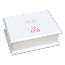 Personalized Lift Top Jewelry Box with Single Ballet Slippers design