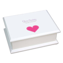 Personalized Lift Top Jewelry Box with Single Heart design