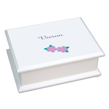 Personalized Lift Top Jewelry Box with Single Flower design