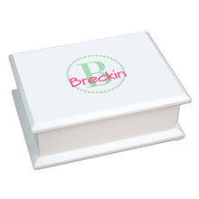 Personalized Mint monogrammed Lift Top Jewelry Box