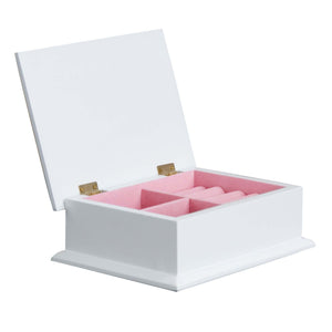 Personalized Lift Top Jewelry Box Christening pink gray cross 