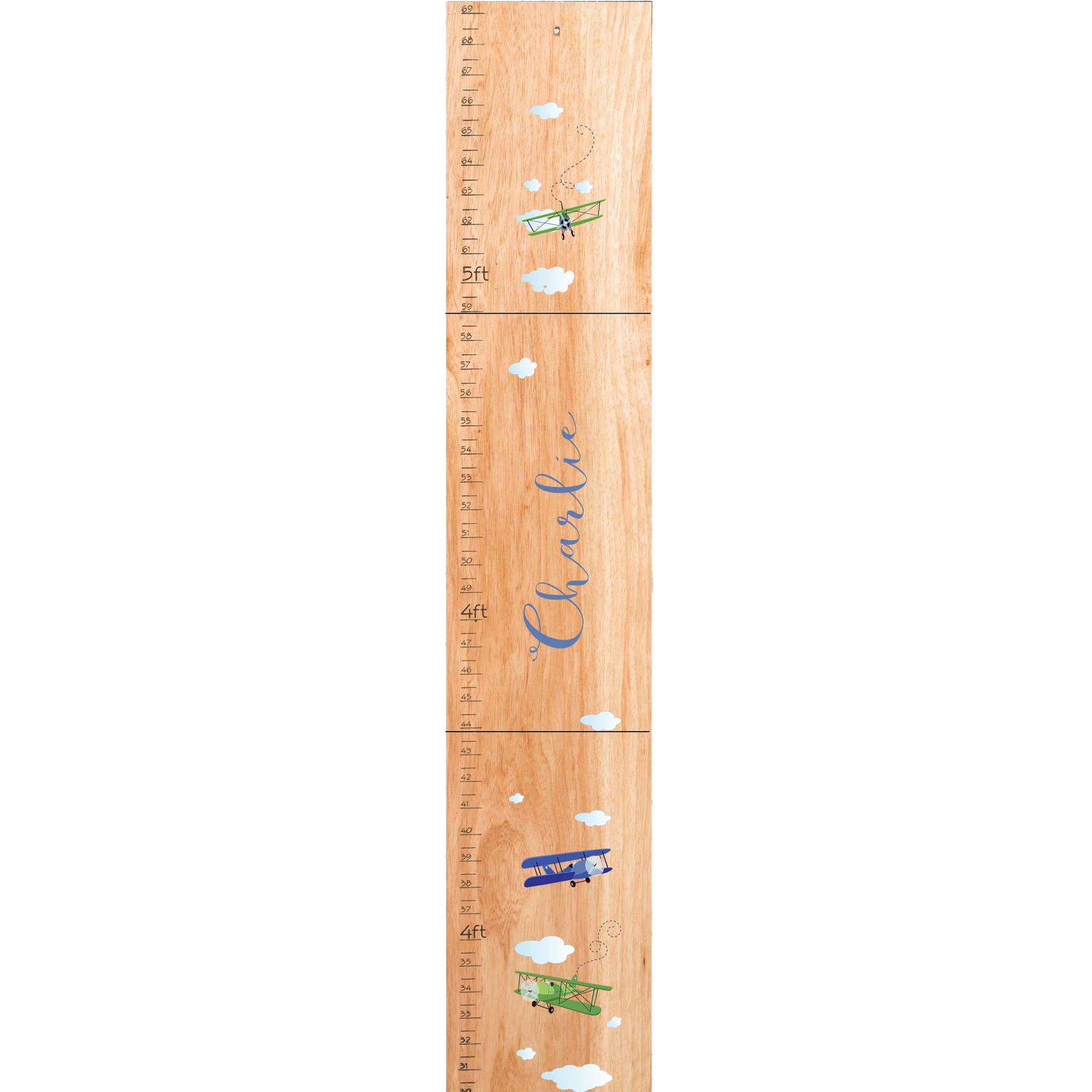 Personalized Natural Airplane Growth Chart 