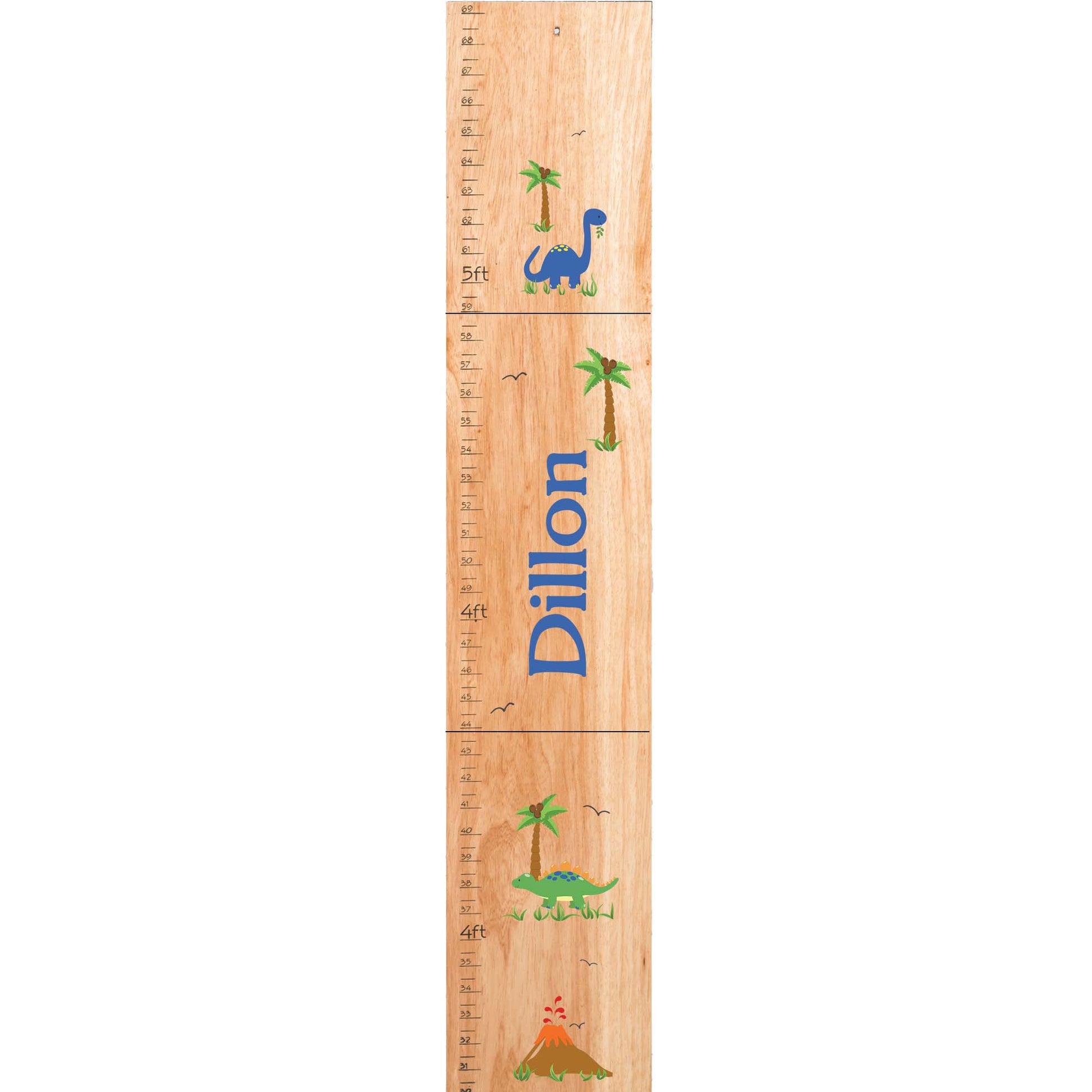 Personalized Natural Growth Chart With Dinosaurs Design