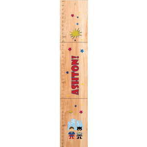 Personalized Natural Growth Chart With Super Hero Girl Design