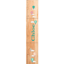 Personalized Natural Growth Chart With Pastel Hot Air Balloons Design