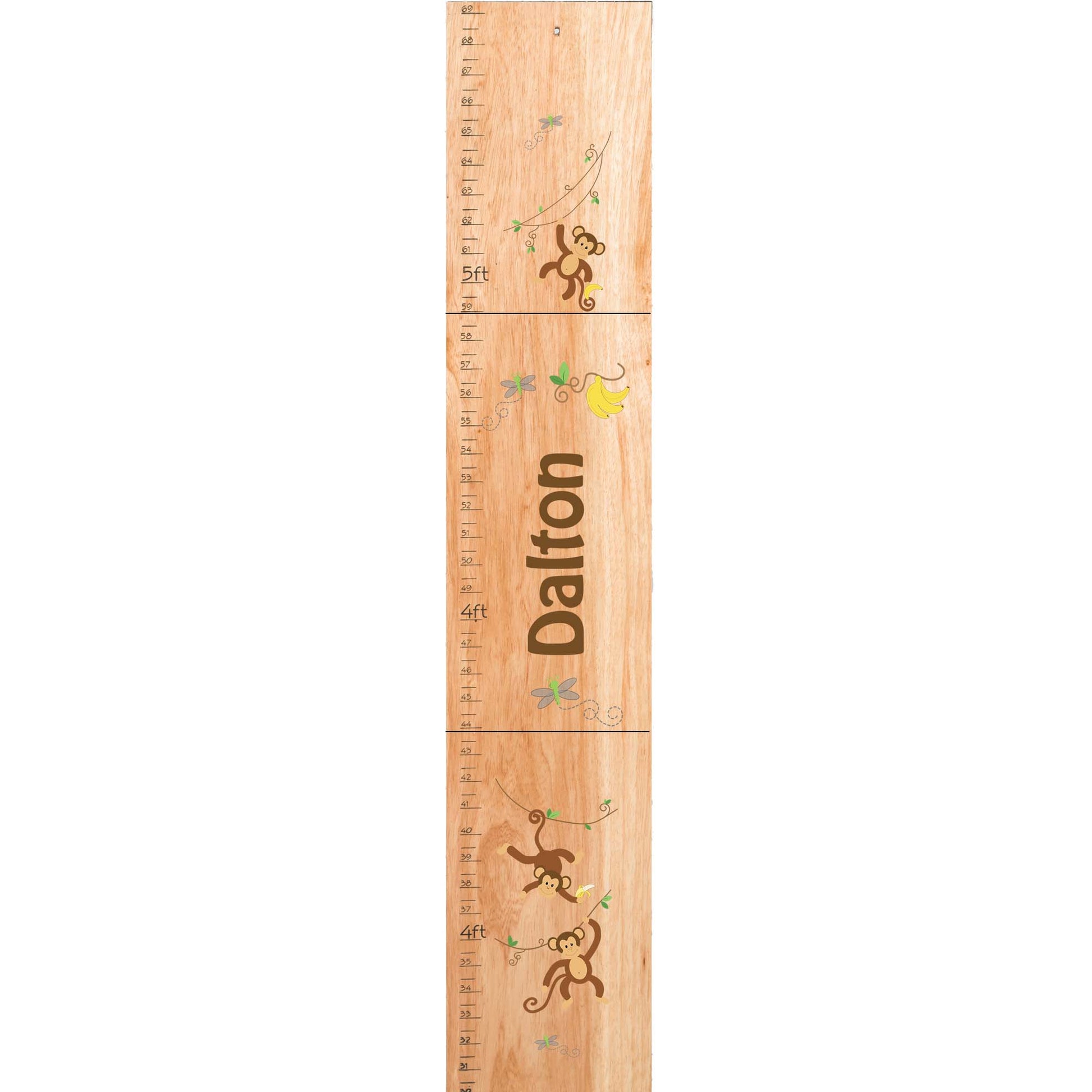 Personalized Natural Growth Chart With Monkey Boy Design