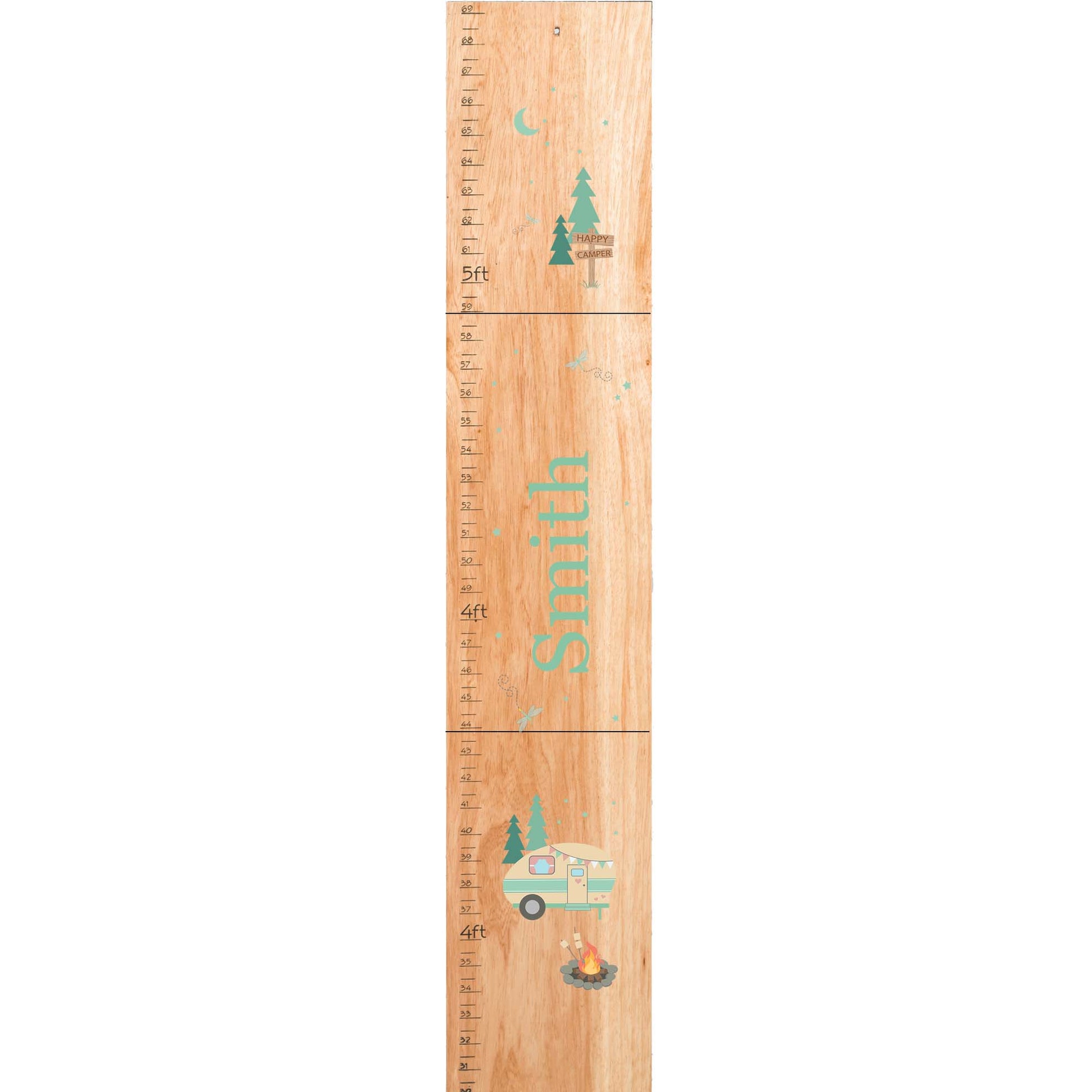 Personalized Natural Growth Chart With Camp S'More Design