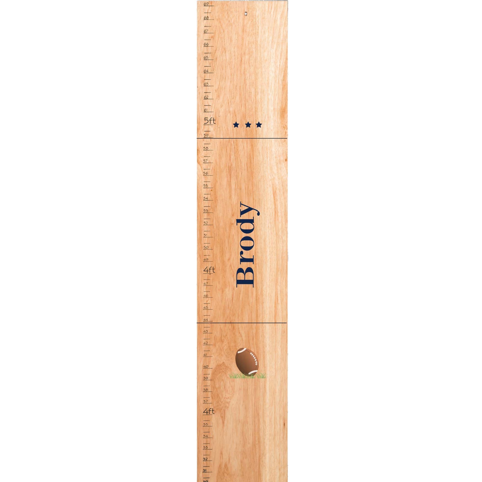 Personalized Natural Growth Chart With Football Design