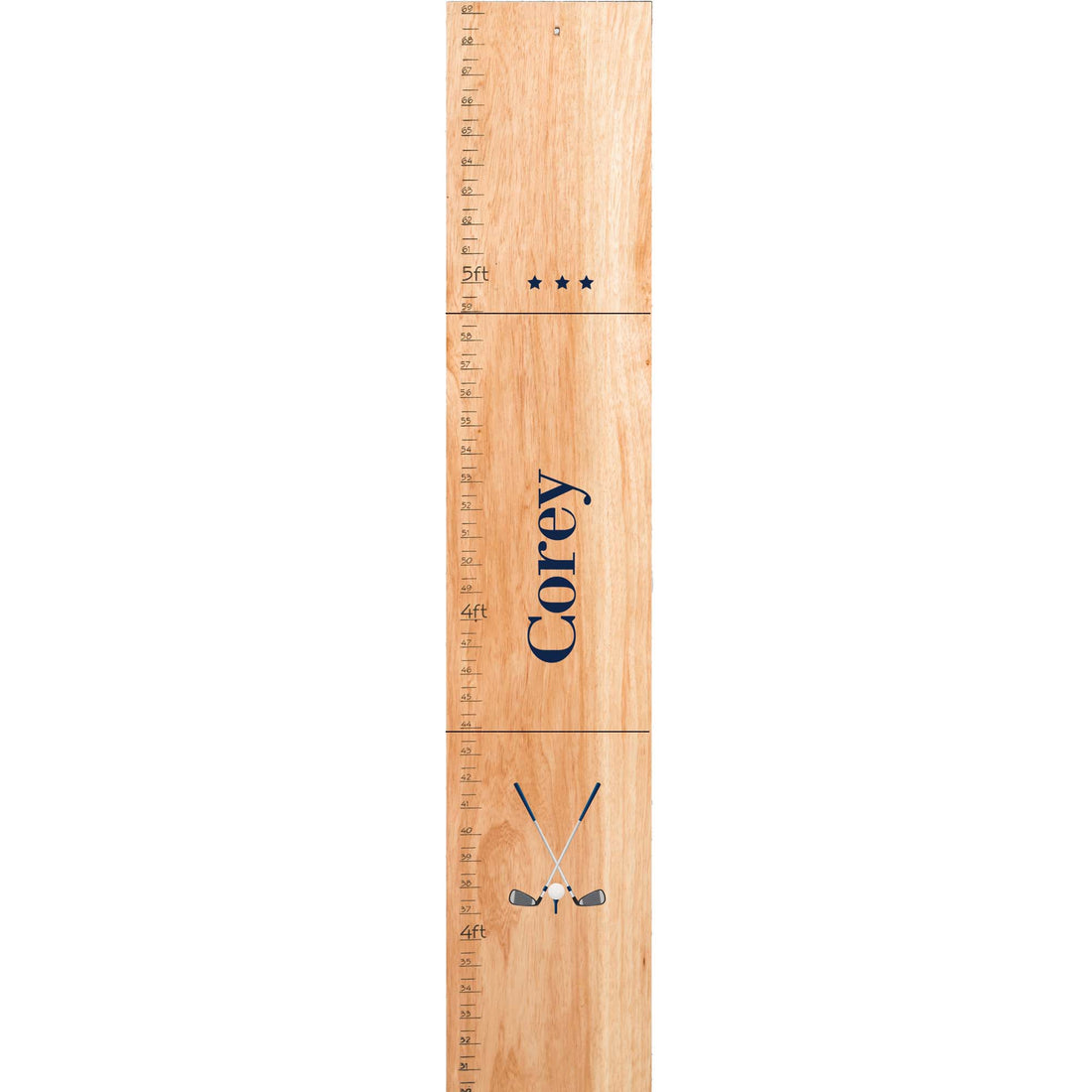 Personalized Natural Growth Chart With Golf Design