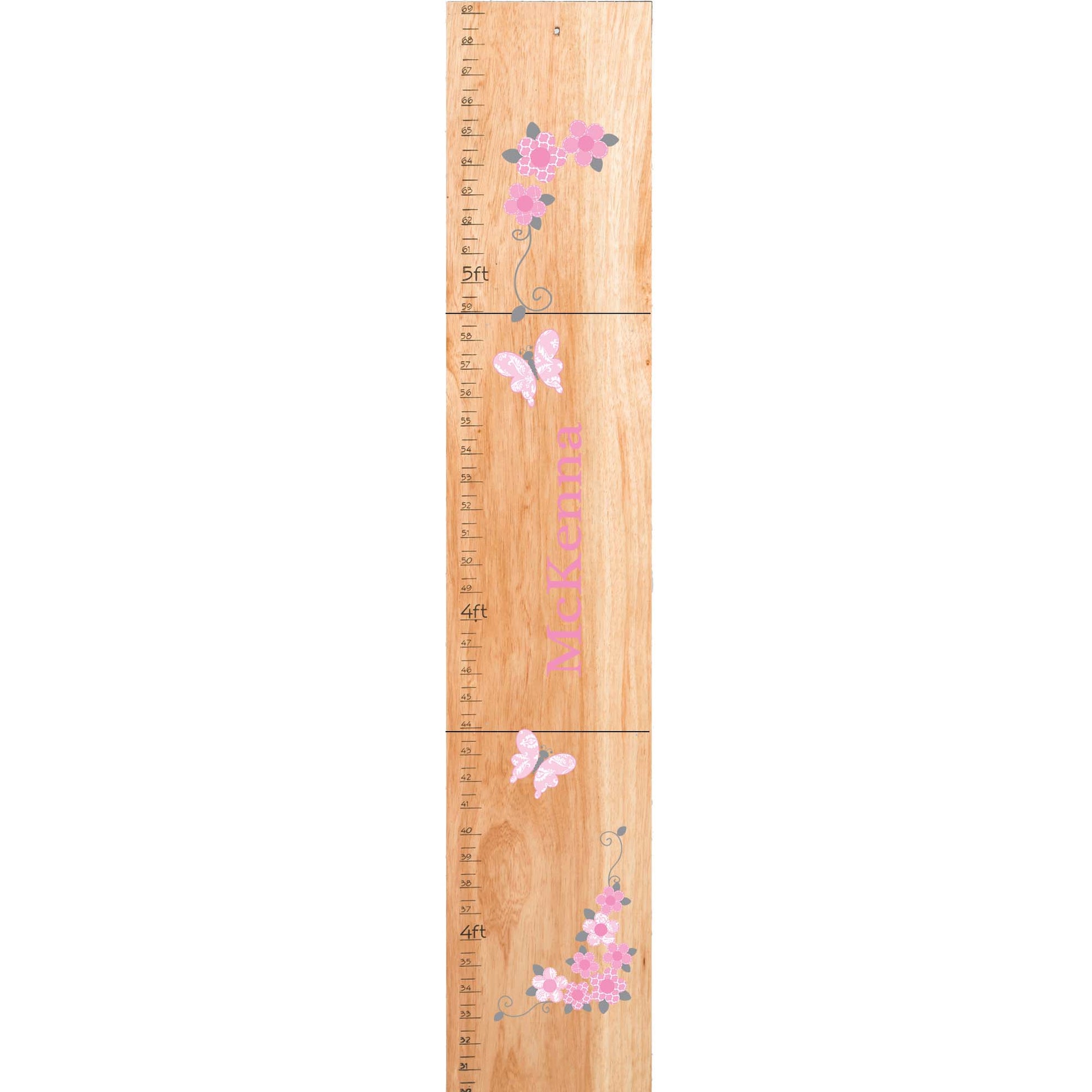 Personalized Natural Wooden little pony Growth Chart