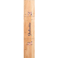 Personalized Natural Growth Chart With Navy Pink Floral Garland Design