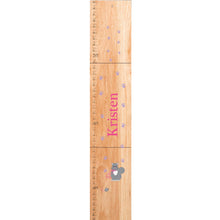 Personalized Natural Wooden Growth Chart with Fairy Princess design