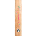 Personalized Natural Wooden Growth Chart with Panda Bear design