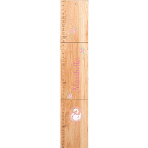 Personalized Natural Growth Chart With Swan Princess Design