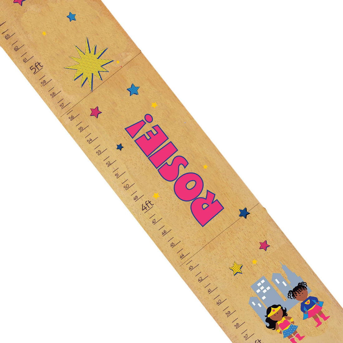 Personalized Natural Growth Chart With Supergirls African American Design