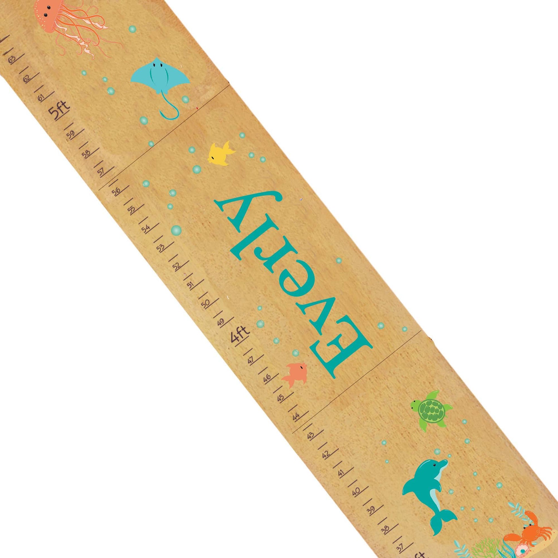 Personalized Natural Growth Chart With Under The Sea Design
