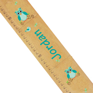Personalized Natural Growth Chart With Gingham Owl Design