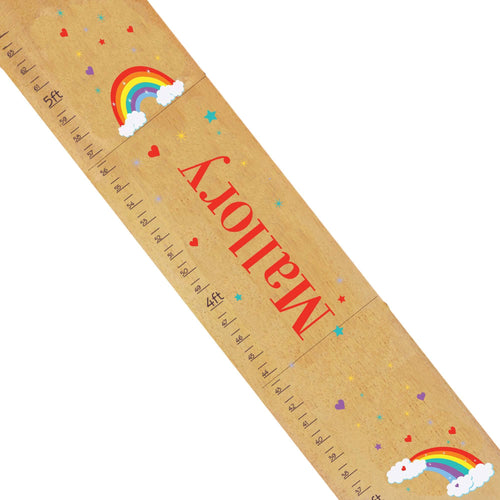 Personalized Natural Growth Chart With Rainbow Primary Design