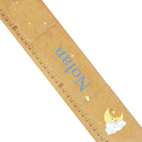 Personalized Natural Growth Chart With Moon And Stars 2 Design