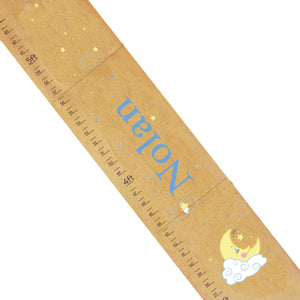 Personalized Natural Growth Chart With Moon And Stars 2 Design
