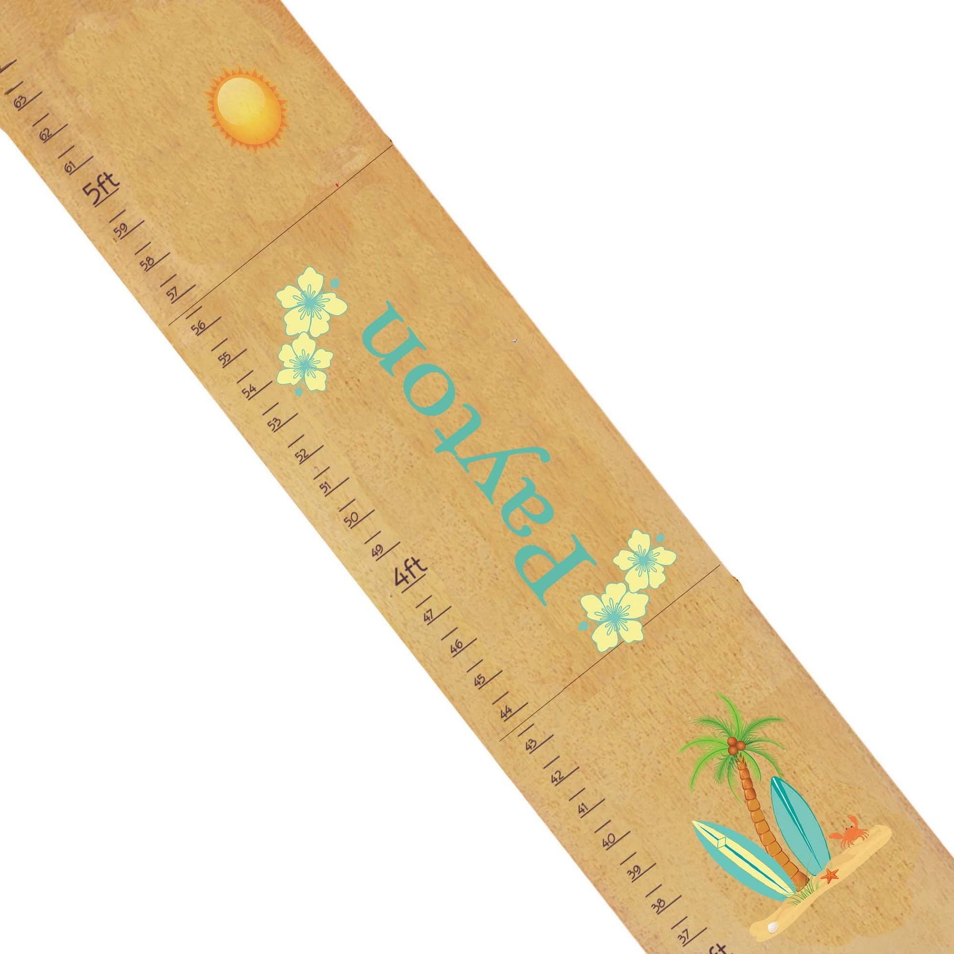 Personalized surfboard Natural Growth Chart