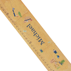 Personalized Natural Growth Chart With Gone Fishing Design
