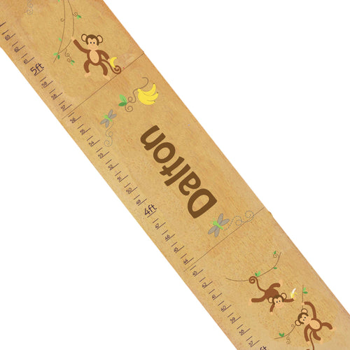 Personalized Natural Growth Chart With Monkey Boy Design