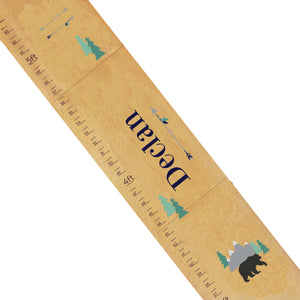 Personalized Natural Growth Chart With Mountain Bear Design