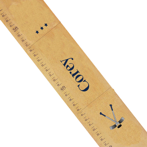 Personalized Natural Growth Chart With Ice Hockey Design