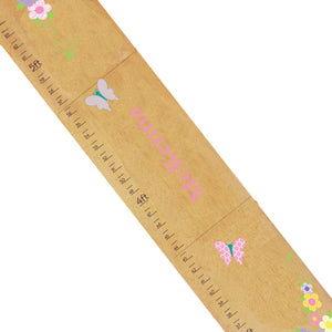 Personalized Natural Growth Chart With Butterfly Garland Pastel Design