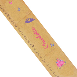 Personalized Natural Growth Chart With Princess Castle Pink Design