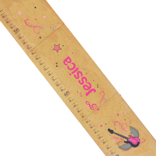 Personalized Natural Growth Chart With Rock Star Pink Design