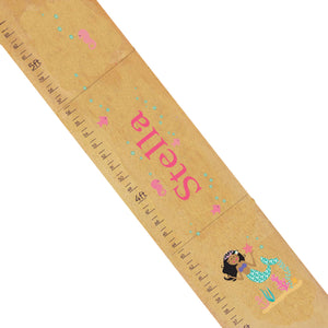 Personalized Natural Growth Chart With Mermaid African American Design