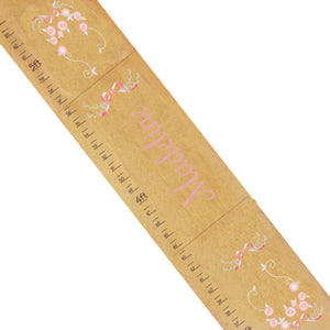 Personalized Natural Growth Chart With Garland Pink Gray Design