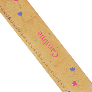 Personalized Natural Growth Chart With Heart Balloons Design