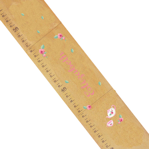 Personalized Natural Growth Chart With Tea Party Design