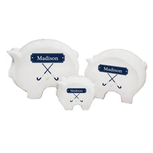 Personalized Piggy Bank with Field Hockey design
